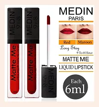 Medin Paris Matte me 9to8 liquid lipsticks set of 2 (red maroon)-thumb1