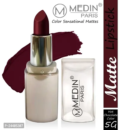 Medin Paris New Sensational Matt Matte LIPSTICK Combo set of 2 (Hot Chocolate Red)-thumb3