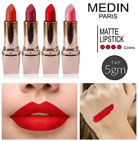 Medin Paris my look matte lipsticks cosmetics makeup combo set of 4 (red baby pink purple magenta)-thumb1