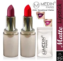 Medin Paris New Sensational Matt Matte LIPSTICK Combo set of 2 (Red Voilet)-thumb1