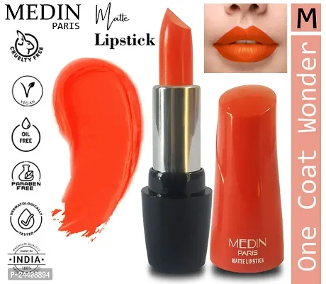 Medin Paris Ultra Hd Elegant Colors Matte Lipstick Cosmetics Makeup set of 4 (brown red pink orange)-thumb5