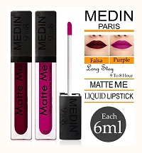 Medin Paris Matte me 9to8 liquid lipsticks set of 2 ( Falsa Purple)-thumb1