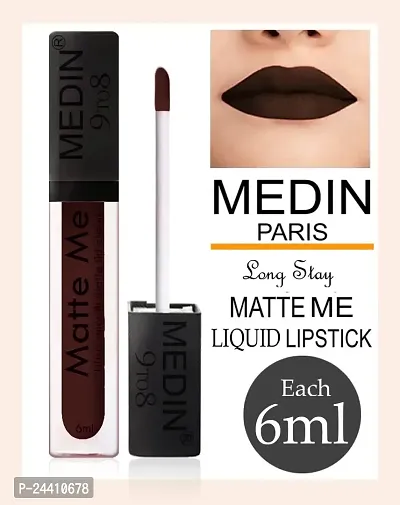 Medin Paris Matte me 9to8 liquid lipsticks set of 2 (Hot chocolate Cheery Red)-thumb3