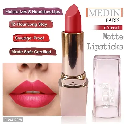 Medin Paris my look matte lipstick cosmetics makeup combo set of 4 color (brown baby pink carrat red)-thumb4