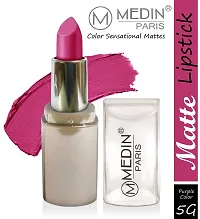 Medin Paris New Sensational Matt Matte LIPSTICK Combo set of 2 (Red Purple)-thumb3