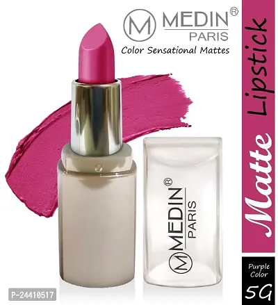 Medin Paris New Sensational Matt Matte LIPSTICK Combo set of 2 (Red Purple)-thumb4