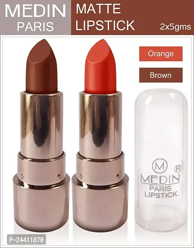 Medin Paris copper Body matte lipstick cosmetics makeup combo set of 6 color (red brown voilet magenta purple orange)-thumb4