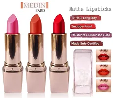 Medin Paris Girls Special Transfer Proof My Look matte Lipstick set 3 (Red Pink Orange)-thumb1