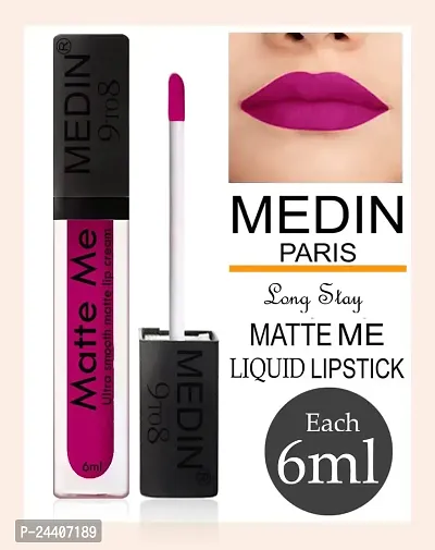 Medin Paris Matte me 9to8 liquid lipsticks set of 2 ( Falsa Purple)-thumb4