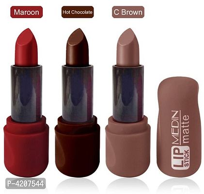 Medin Paris super matte lipstick cosmetics makup  set of 3-thumb0