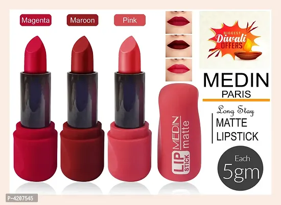 Medin Paris super matte lipstick cosmetics makup  set of 3