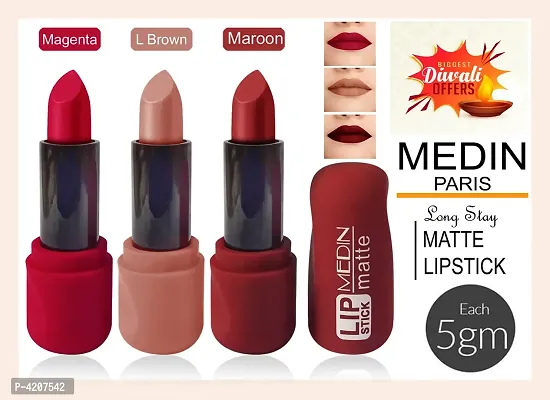 Medin Paris super matte lipstick cosmetics makup  set of 3