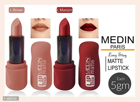 Medin Paris super matte lipstick cosmetics makup combo set of 2-thumb0