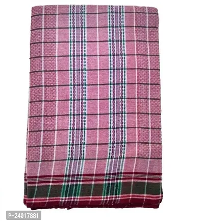 Lafabriqueind Pure Cotton Bankura Gamcha, Breathable Pure Cotton Gamucha for Men | Heavy Design 60 GSM Bath Towel Gamucha for Men  Women Pack of 1 (Size-2 mtr, Multicolor)-thumb3