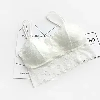 Stylish White Net Solid Bra For Women-thumb1