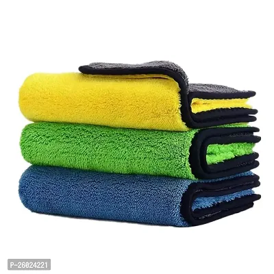 Heavy Microfiber Cloth for Car Cleaning and Detailing, Double Sided, Extra Thick Plush Microfiber Towel Lint-Free,(Size 40cm x 30cm)/Pack of 3,