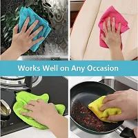 ALYT Multipurpose Microfiber Cleaning Towel Cloth 800 GSM Highly Absorbent Dust Towels for All Vehicles Bikes Cars Glass Kitchens (40cm x 40cm Multicolour)-thumb1