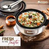 Mumma's LIFE- Stainless Steel Thermoware Casserole with Glass Lid| Hot Pot Roti Box for Kitchen Keeps Warm Upto 2 Hours| hot case with Lid for Kitchen (1500ml)-thumb2