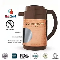 Mumma's LIFE- Double wall Insulated Bottle,Thermos Hot and Cold Jug, Copper 1000 ml Flask (Pack of 1, Copper, Steel)-thumb3