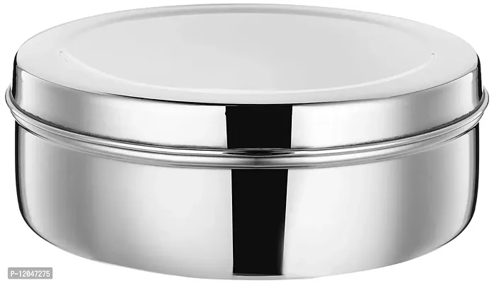 Mumma's LIFE- kitchen storage puri dabba/ air tight / multi purpose steel box - Steel Utility Container (Silver) (2100ML)-thumb2