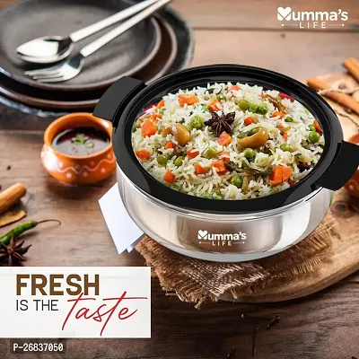 Durable Stainless Steel Thermoware Casserole With Glass Lid Hot Pot Roti Box With Lid For Kitchen Keeps Warm Upto 2 Hours -4500Ml-thumb4