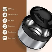 Dr. Equipment Stainless Steel Solid Thermoware Casserole Hot Pot for Meal chapati Curry roti (Silver, 1500ML)-thumb4