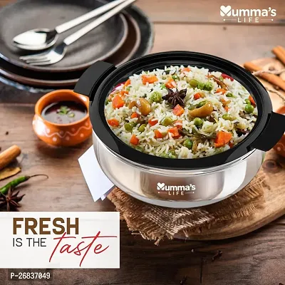 Durable Stainless Steel Thermoware Casserole With Glass Lid Hot Pot Roti Box With Lid For Kitchen Keeps Warm Upto 2 Hours -3500Ml-thumb4