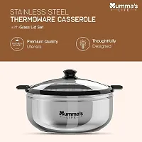 Mummas LIFE- Stainless Steel Thermoware Casserole with Glass Lid| hot case with Lid for Kitchen (1500ml)-thumb3