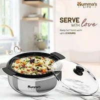 Mummas LIFE- Stainless Steel Thermoware Casserole with Glass Lid Set (3500ml)-thumb2