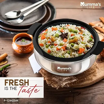 Mummas LIFE- Stainless Steel Thermoware Casserole with Glass Lid Set (4500ml)-thumb5