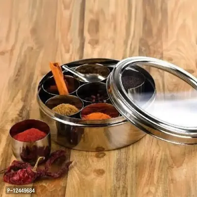 Mummas LIFE Stainless Steel Masala Box Spice Box (Stainless Steel)-thumb3