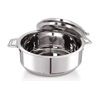 Stainless Steel Solid Casserole - Set of 1, Silver (1000ML)-thumb3