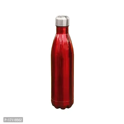 LHMED Stainless Steel Water Bottle, Sleek Sports Water Bottle with Leak-Proof Lid 1000 ml Flask  (Pack of 1, Red, Steel)