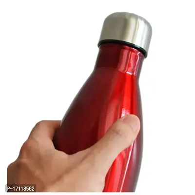 LHMED Stainless Steel Water Bottle, Sleek Sports Water Bottle with Leak-Proof Lid 1000 ml Flask  (Pack of 1, Red, Steel)-thumb2