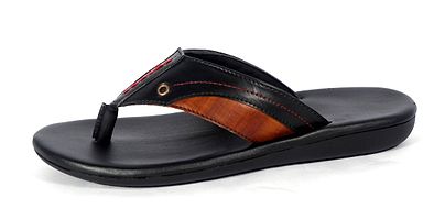 Men's Multicoloured Self Design Synthetic Leather Slip-On Slippers-thumb1