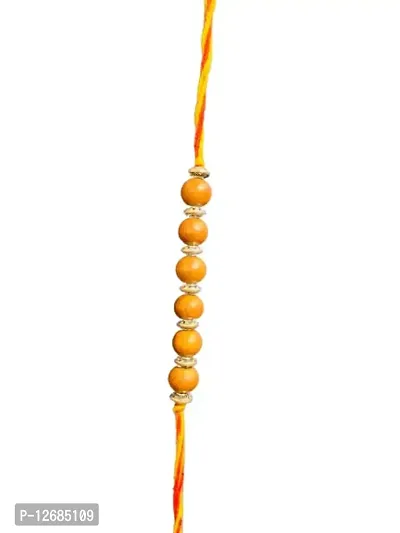 ANAWARIYAS Sandalwood fragrance beads Rakhi For Brother,Traditional Rakhi For Brother-thumb0