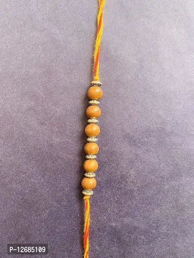 ANAWARIYAS Sandalwood fragrance beads Rakhi For Brother,Traditional Rakhi For Brother-thumb2