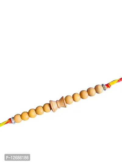 ANAWARIYAS Sandalwood fragrance beads Rakhi For Brother Traditional Rakhi For Brother-thumb0