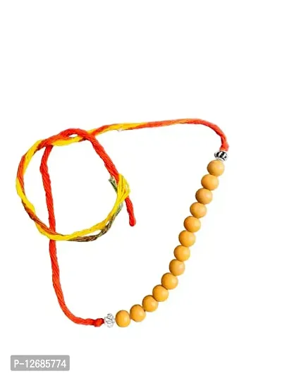 ANAWARIYAS Sandalwood fragrance beads Rakhi For Brother -Traditional Rakhi For Brother-thumb0