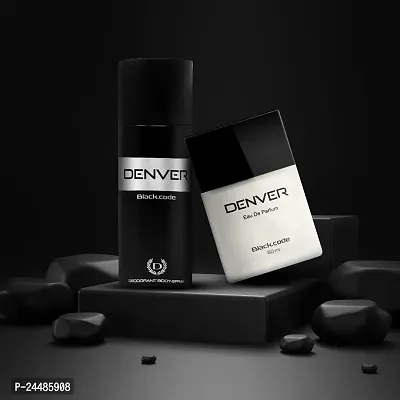 DENVER Black Code Exclusive Collection Gift Set : Deo (150ML) + Perfume (60ML) | Long Lasting Fragrance Gift Set for Men-thumb4