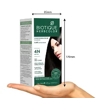 Biotique Herbcolor Conditioning Hair Colour l Ammonia Free Hair Color l 9 Organic Herbal Extracts l Natural and Healthy Shine l 50g + 110ml| Brown 4N (Pack of 1)-thumb1