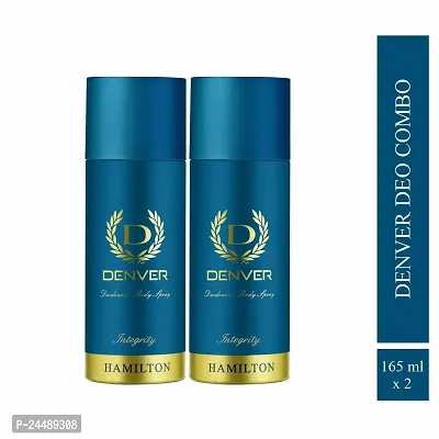 DENVER Integrity Body Deodorant (165ML Each) - Pack of 2 | Long Lasting Luxury Fragrance Deo Spray Long Lasting For Men-thumb2