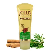 Lotus Herbals Teatreewash Face Wash with Tea Tree Oil  Cinnamon Anti Acne Oil Control, 120g And Whiteglow 3-In-1 Deep Cleansing Skin Whitening Facial Foam 50g-thumb3