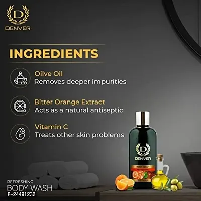 DENVER Vitamin - C Refreshing Body Wash + Purifying Body Wash- 325ML Each (Pack of 2) | Gel Based Shower Gel for Men | Paraben Free Body Wash | Suitable for All Skin-thumb5