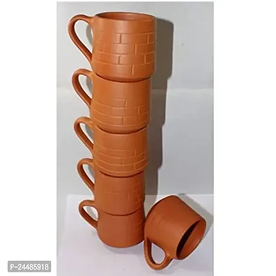 KUMHAARS Clay Tea Cup Mitti Ke Cup I Clay Cup I Kullad Cups I Chai ke Cup - 80 ml (Brown) Set of 6