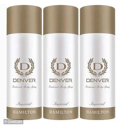 DENVER Hamilton Imperial Deo (Pack of 3) - 165ML Each | Long Lasting Deodorant Body Spray for Men