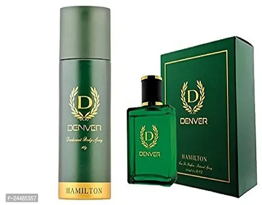 DENVER HAMILTON PERFUME- 100ML  DENVER HAMILTON DEODORANT BODY SPRAY -165ML (COMBO SET) ORIGINAL GURANTEE-thumb0