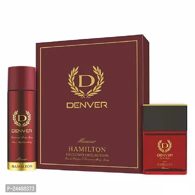 DENVER Honour Gift Set - Deodorant (165ML) + Perfume (60ML) | Long Lasting Fragrance Luxury Perfume Deo for Men