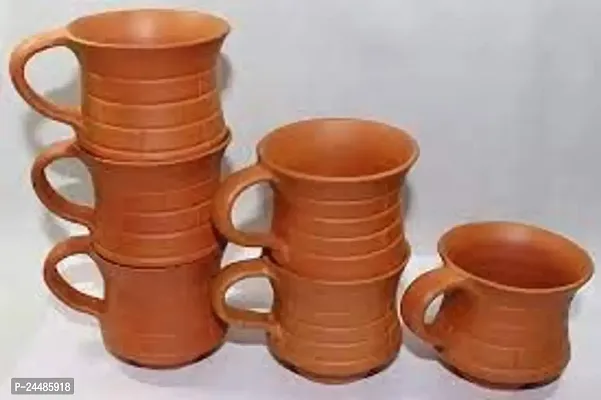 KUMHAARS Clay Tea Cup Mitti Ke Cup I Clay Cup I Kullad Cups I Chai ke Cup - 80 ml (Brown) Set of 6-thumb3