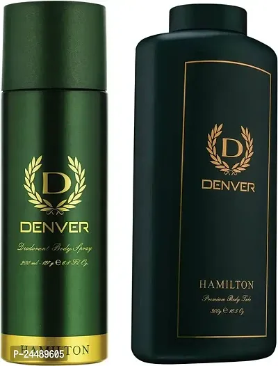 DENVER Hamilton Deo 200 Ml  Hamilton Talc 300 gm Deodorant Spray - For Men (400 g)-thumb0